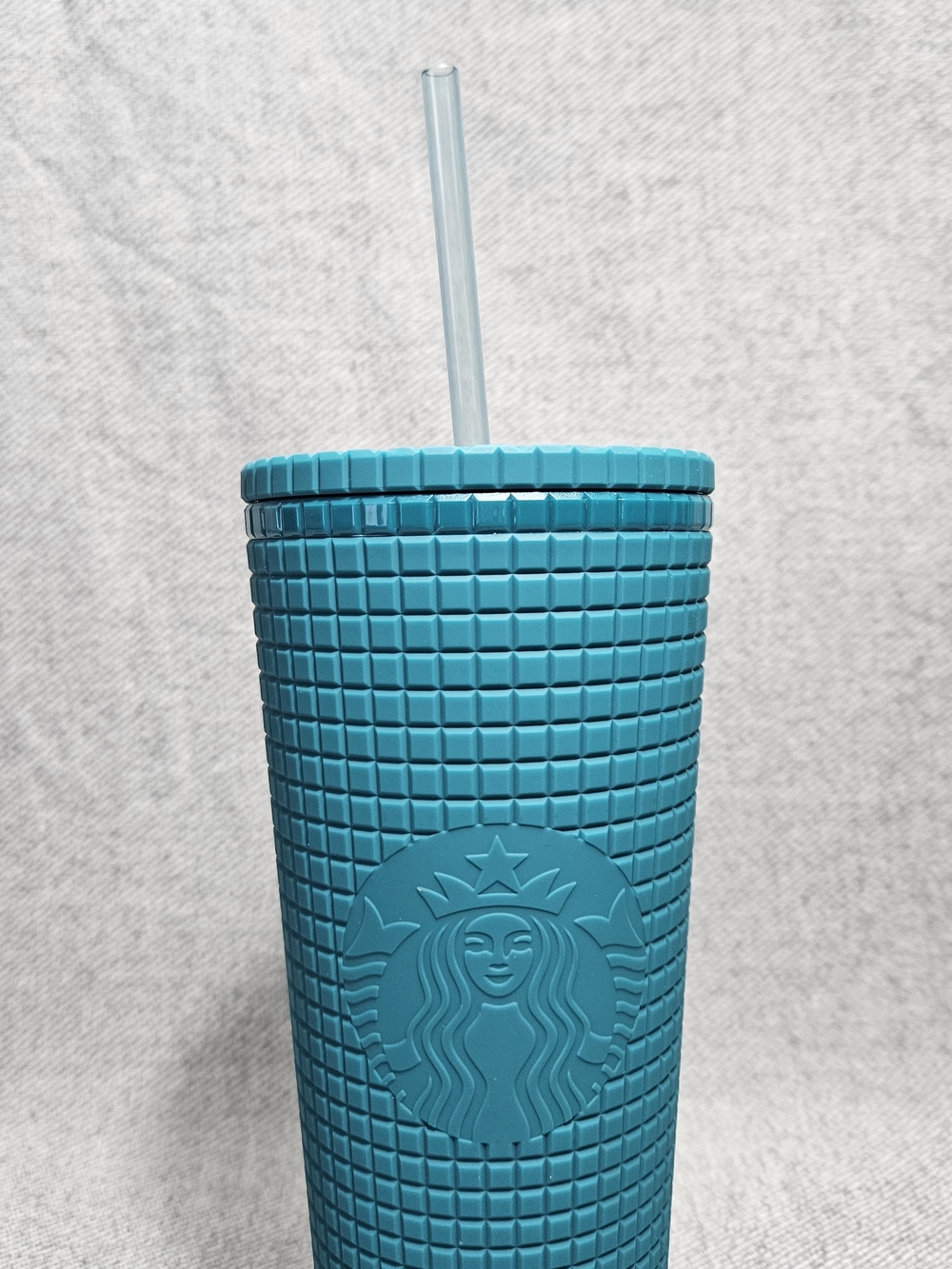 Turquoise Studded Tumbler with Straw
